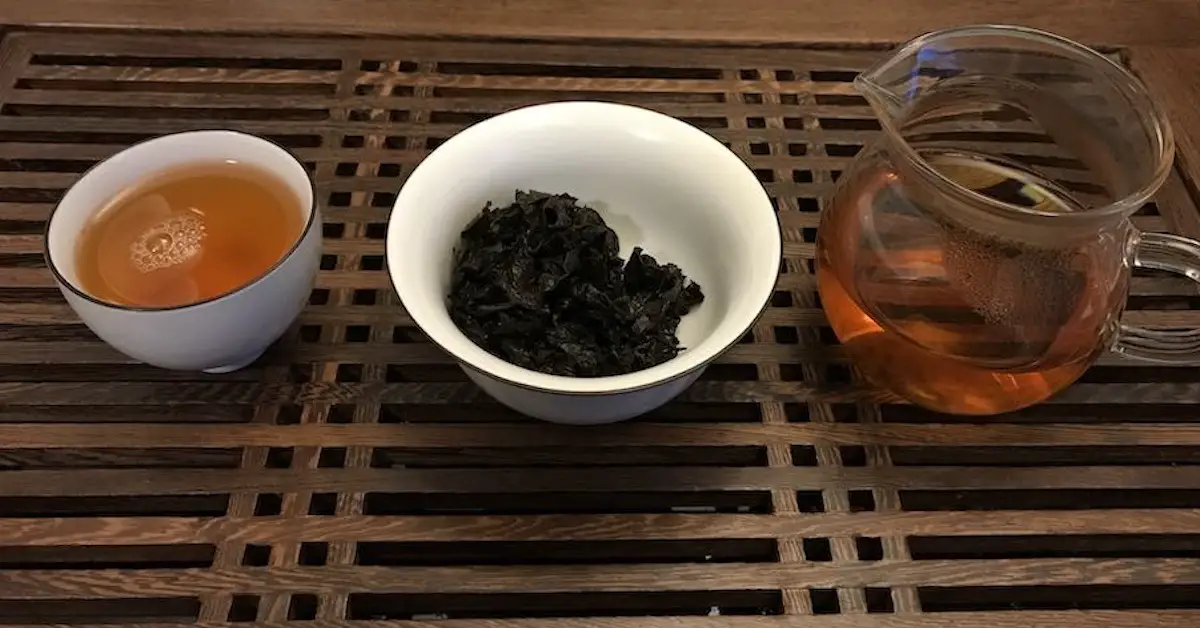 Freshly brewed Pu Erh tea