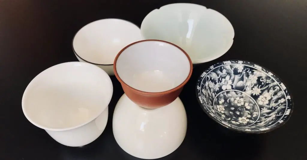 Various chinese and japanese tea cups