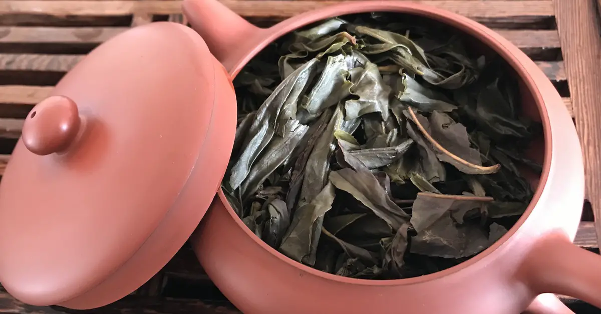 Loose leaf tea brewed in Chinese yixing teapot