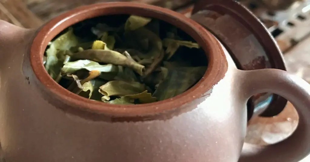 Loose leaf tea in Chinese yixing teapot.